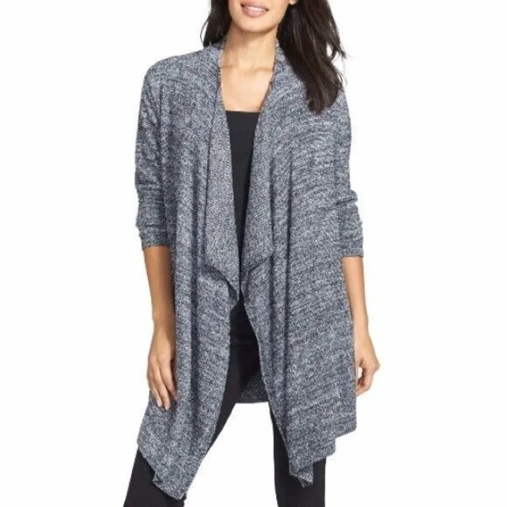 Barefoot Dreams Bamboo Chic Calypso‎ Open Wrap Cardigan S/M Soft Long